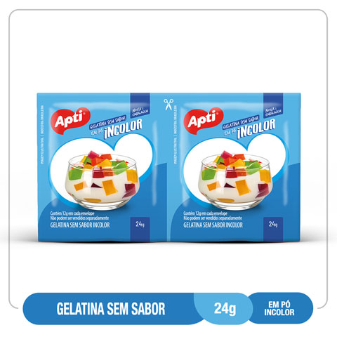 Gelatina Sem Sabor Incolor   24G