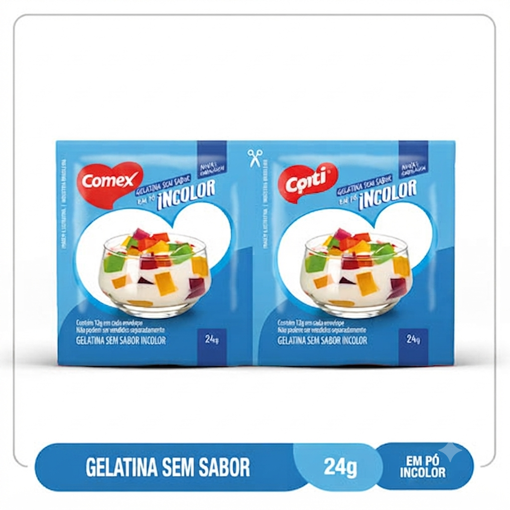 Gelatina Sem Sabor Incolor   24G
