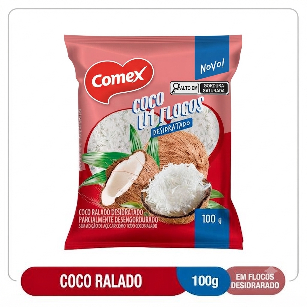 Coco Flocos Sem Açúcar Desidratado  100G