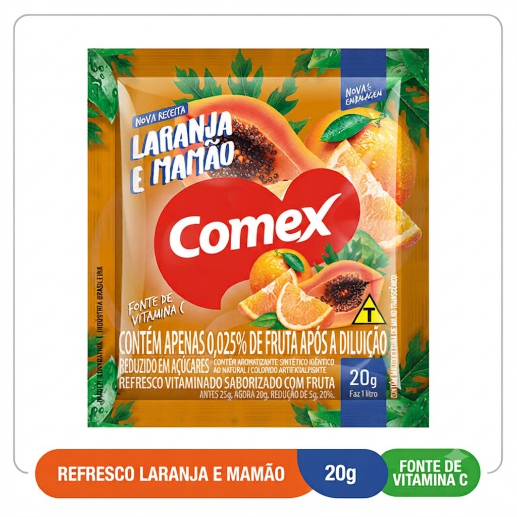 Refresco Laranja e Mamão  20G