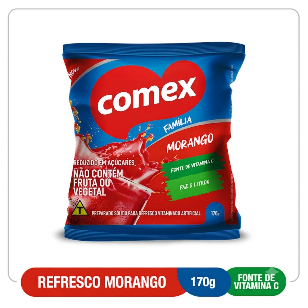 Refresco Morango  Família 170G