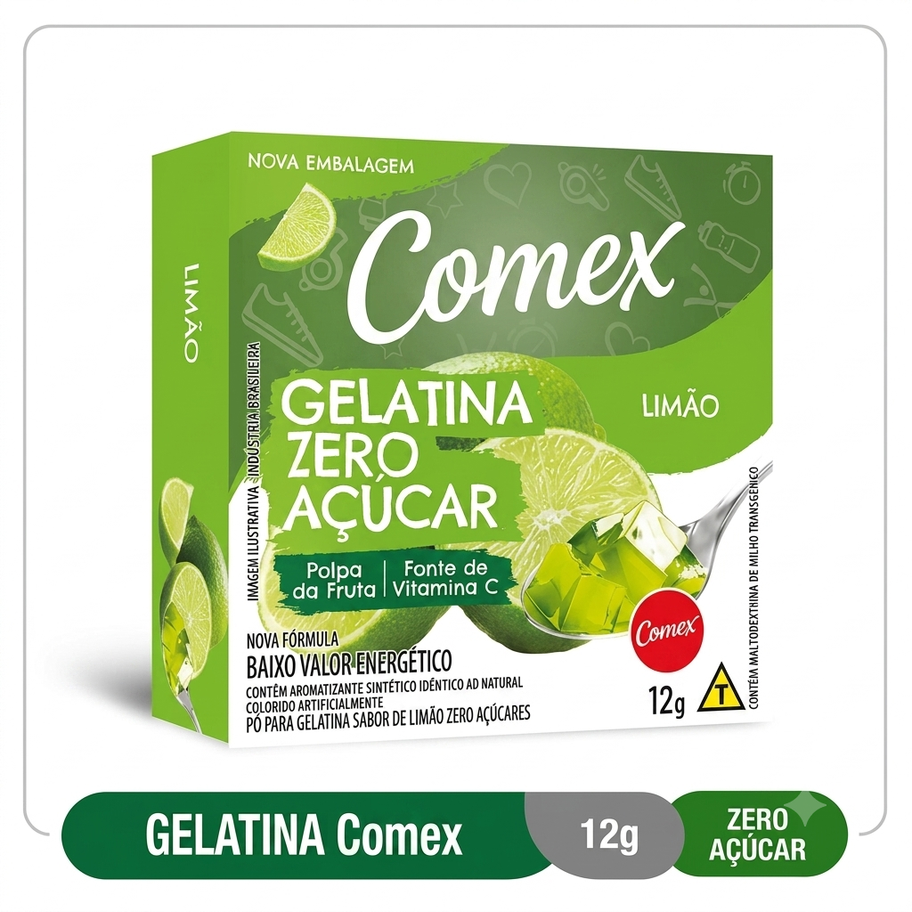 Gelatina Zero Limão 12G