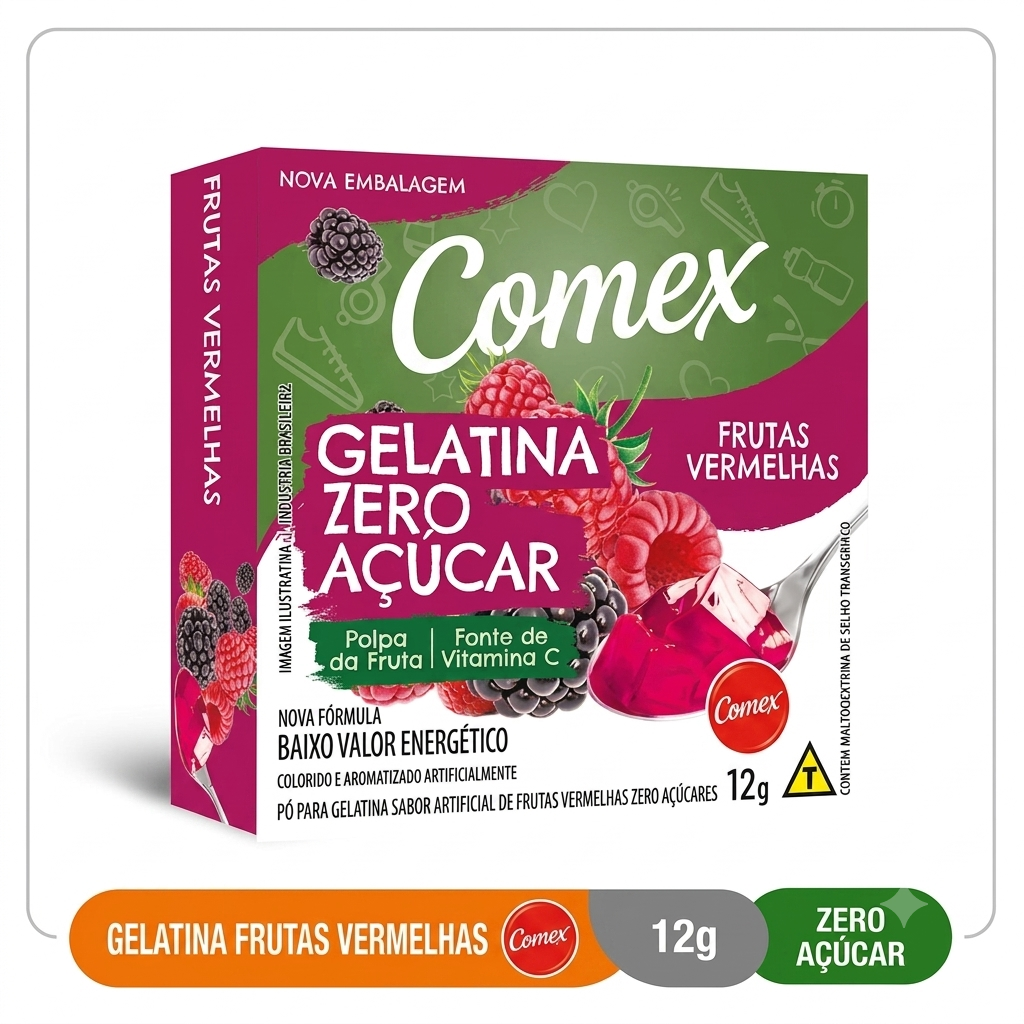 Gelatina Zero Frutas Vermelhas 12G