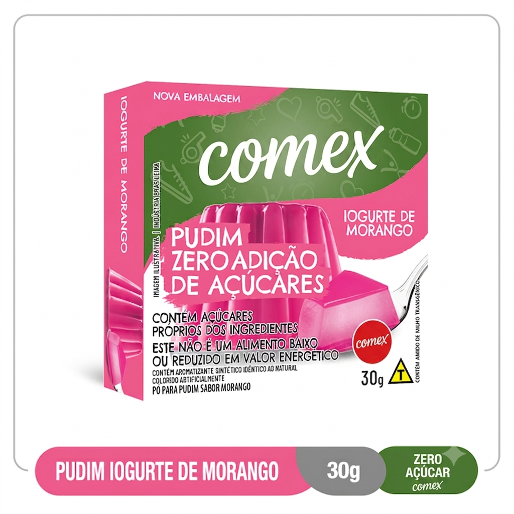 Pudim Zero Yogurte De Morango  30G