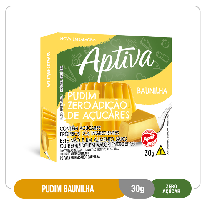 Pudim Zero Baunilha Aptiva 18 X 30G Caixa