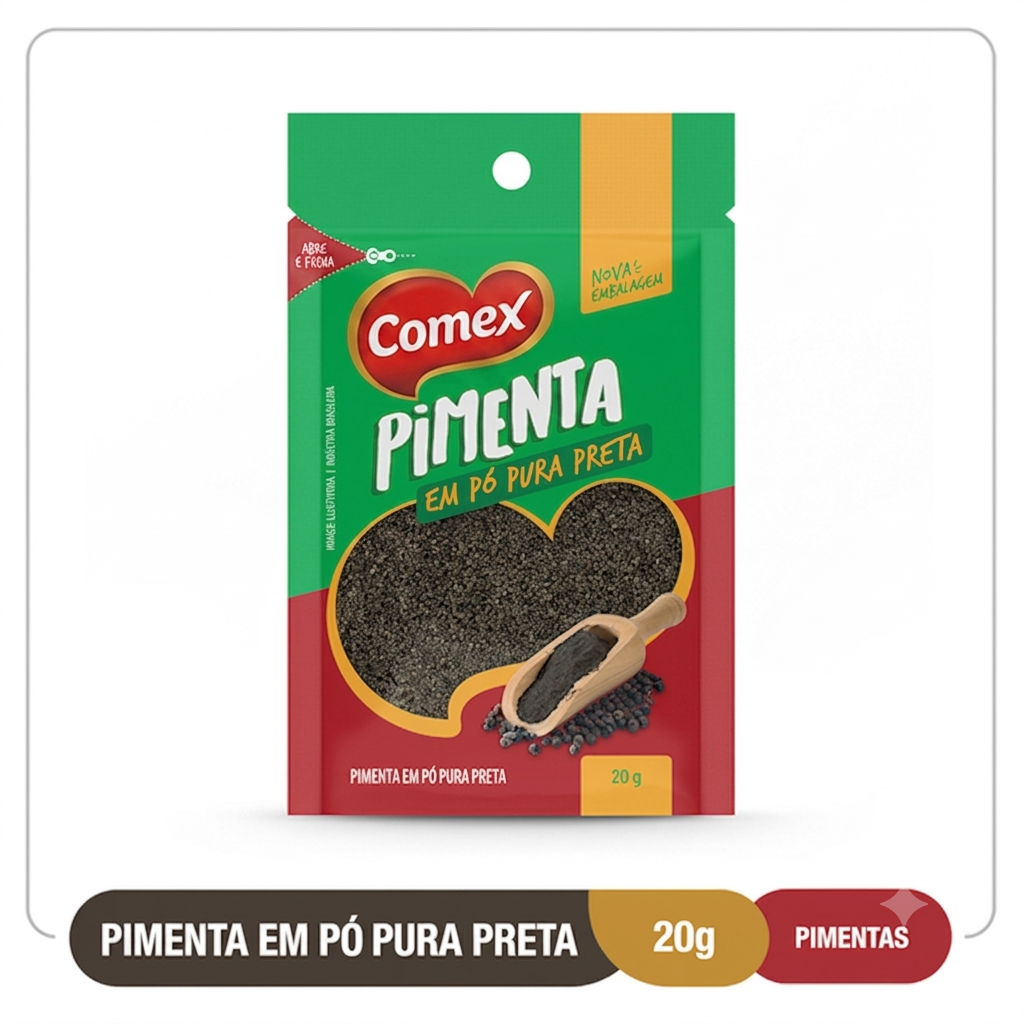 Pimenta em Pó Preta Pura 20G
