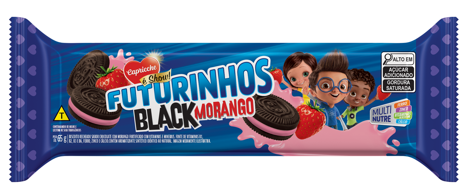 Biscoito Recheado Black Morango 65g