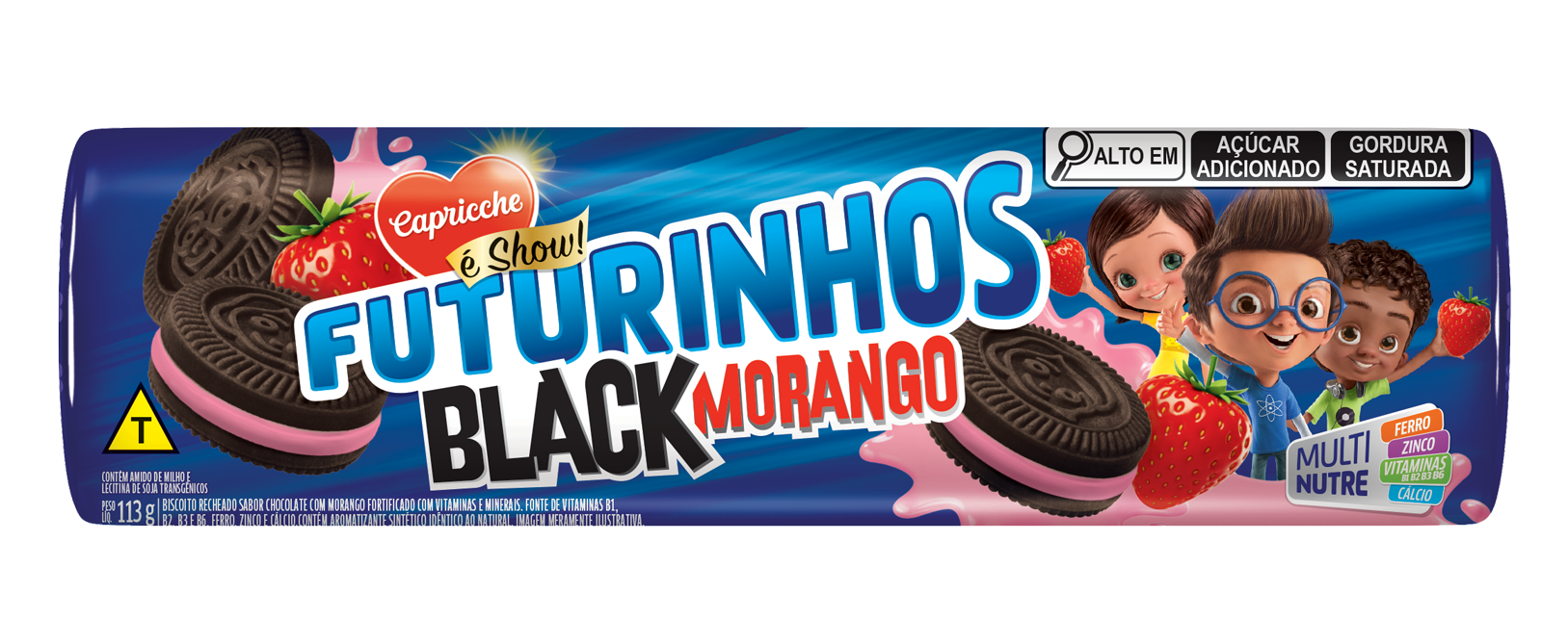 Biscoito Recheado Black Morango 113g