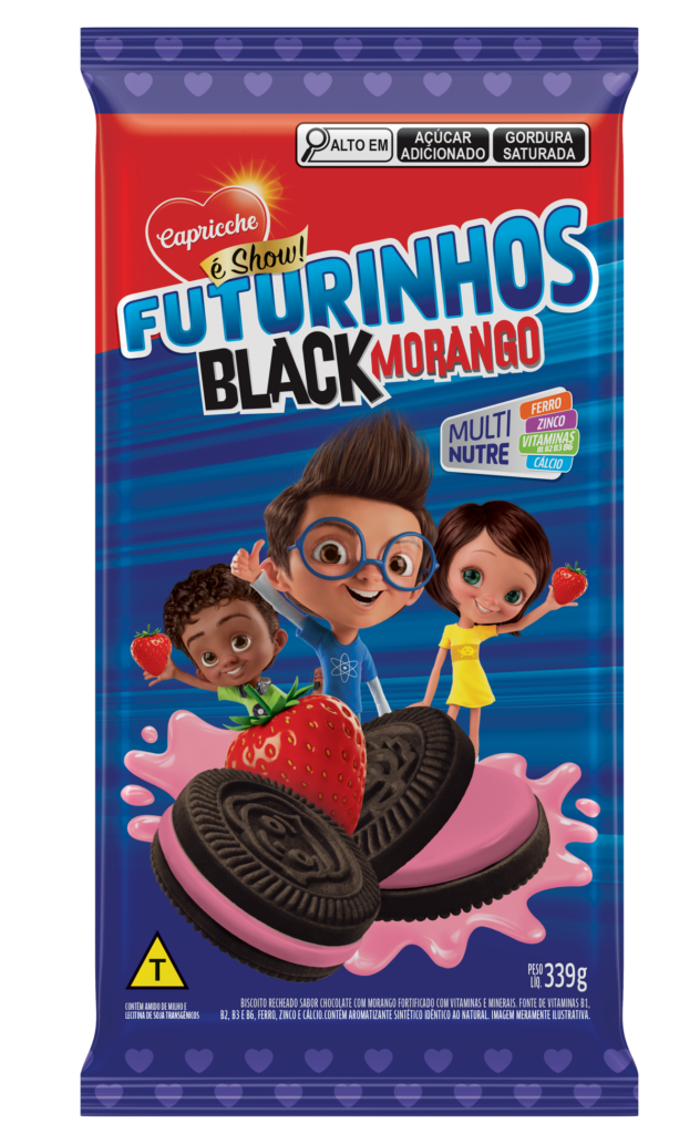 Biscoito Recheado Black Morango 339g