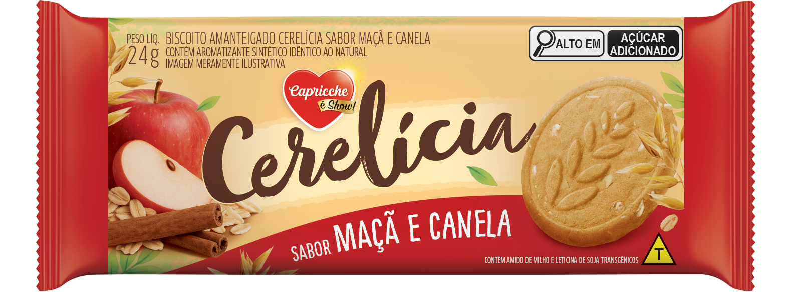 Biscoito Amanteigado Cerelícia Maçã e Canela 24g