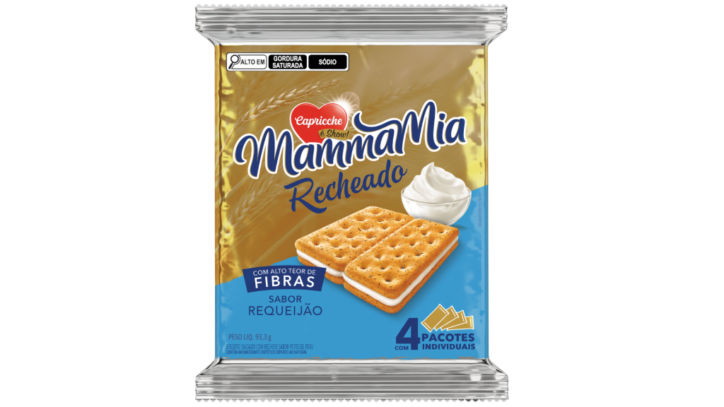 Biscoito Mammamia Recheado Requeijão 93,3g