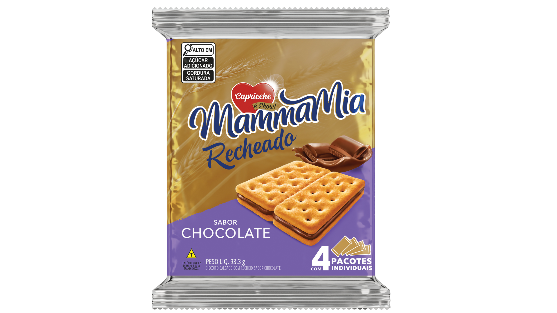 Biscoito Mammamia Recheado Chocolate 93,3g