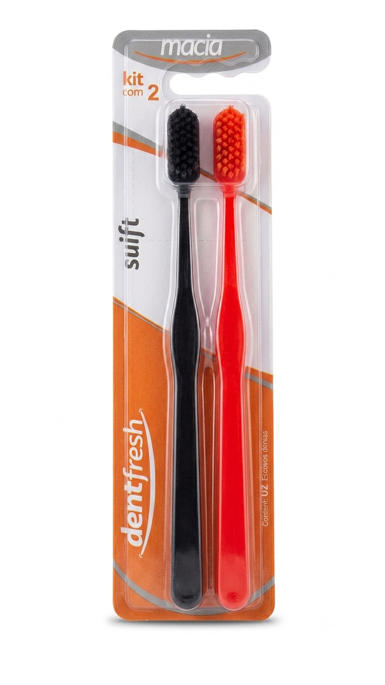 Escova Dentfresh Suift Pack com Duas Cerdas Macias 0,15