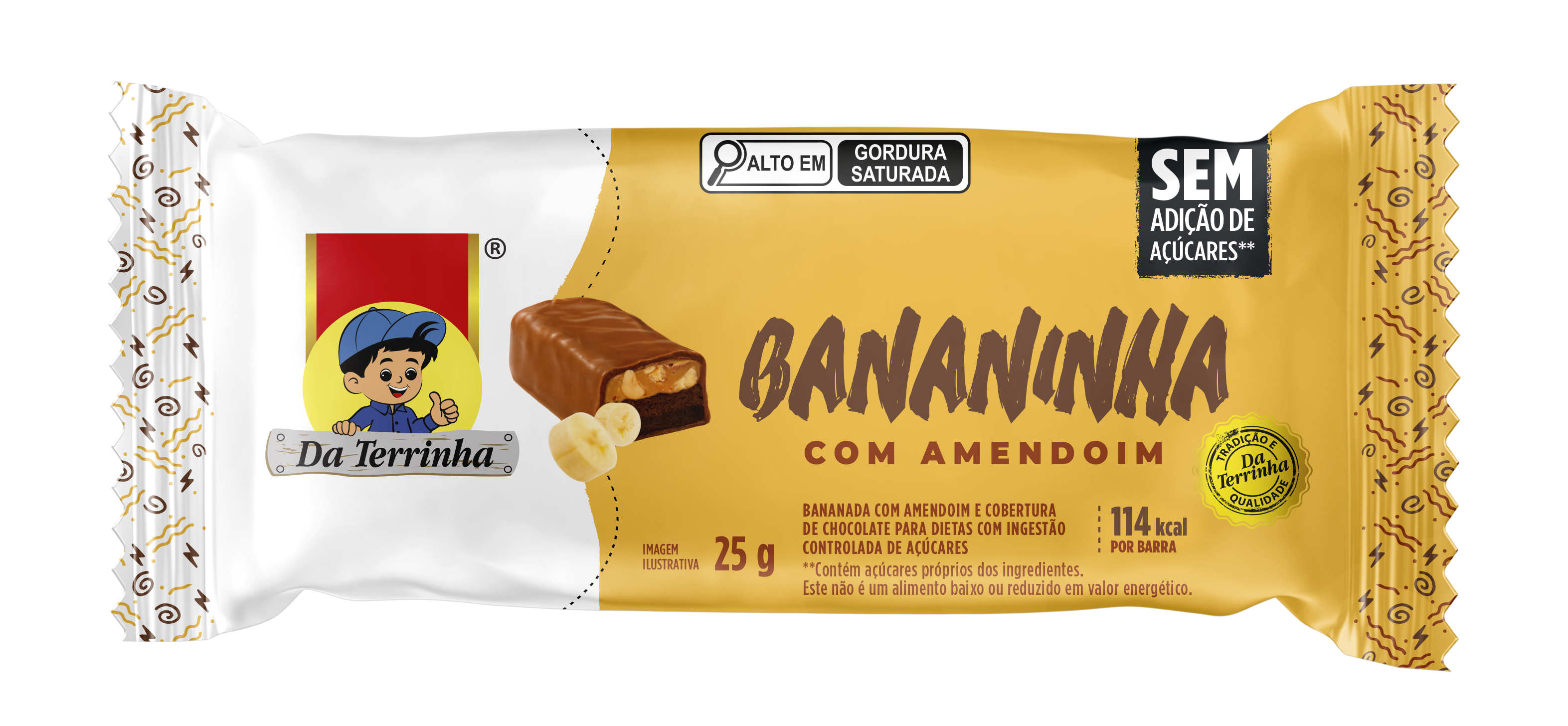 Bananinha Com Amendoim Da Terrinha 25G - 6Dp X 12Un