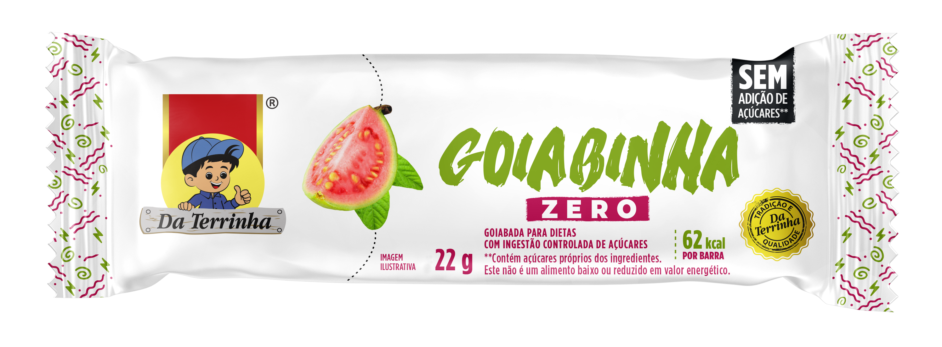 Sugar Free Guava Snack Da Terrinha 22 G - 6Dp X 12Un