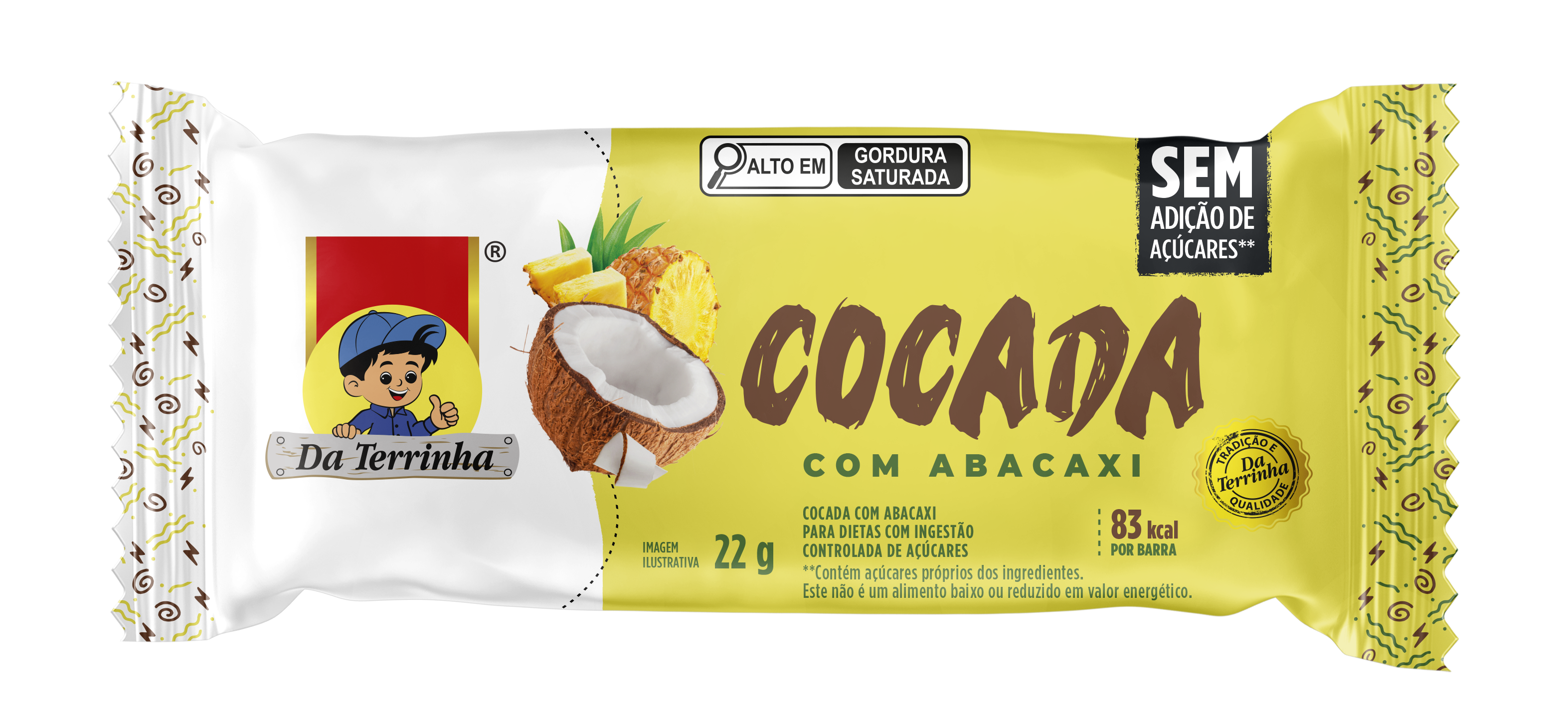 Cocada Com Abacaxi Zero Da Terrinha 22G - 6Dp X 12Un