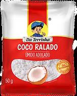 Coco Ralado Úmido Adoçado Da Terrinha 50g Caixa com 50 unidades