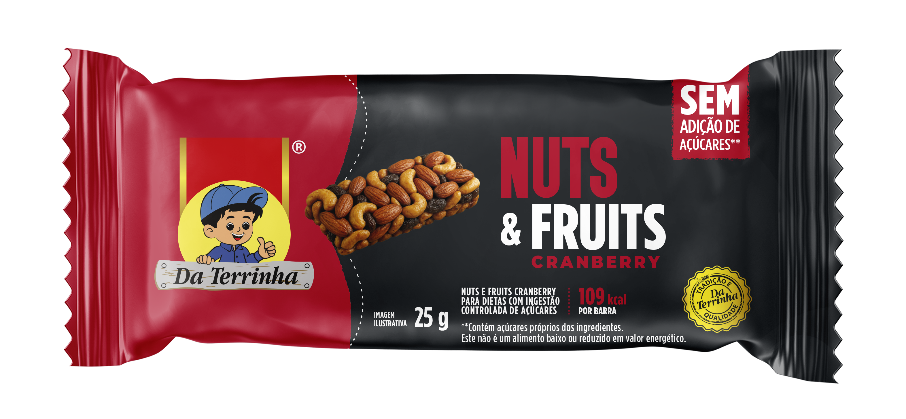 Nuts E Fruits Cranberry Zero Da Terrinha 25G - 6Dp X 12Un