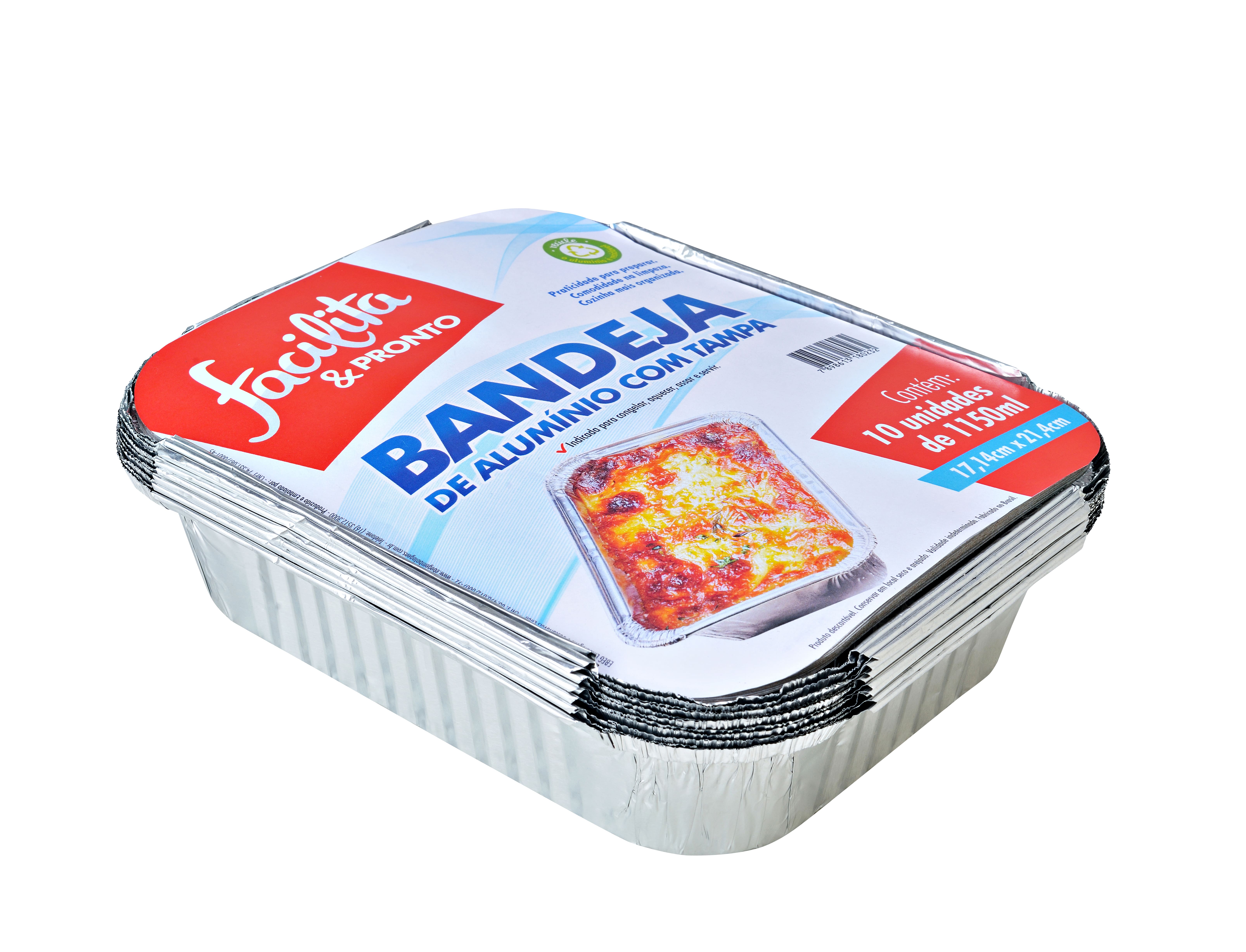 Aluminum Tray 1150ml Facilita & Pronto Pack of 10 units