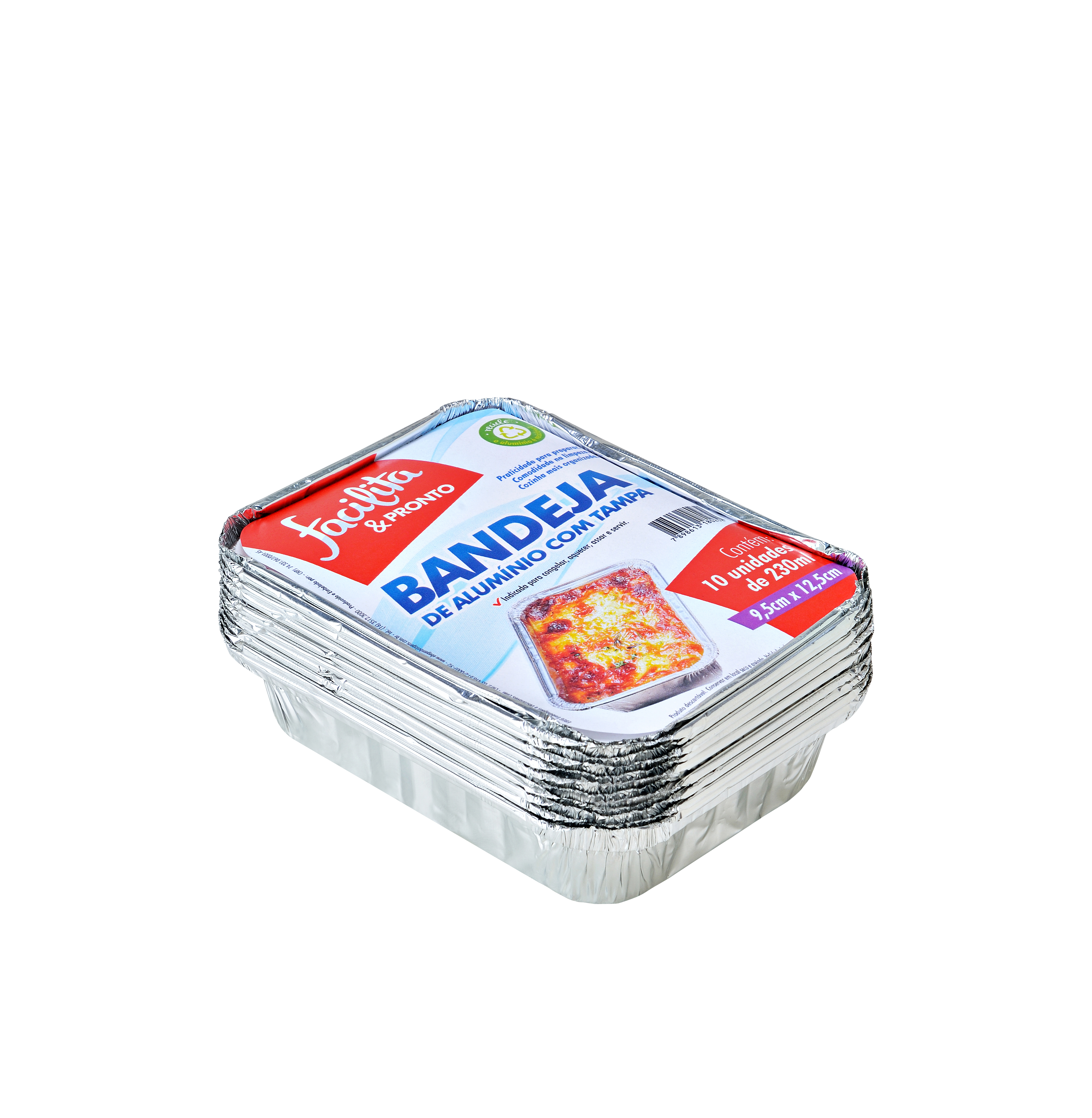 Aluminum Tray 230ml Facilita & Pronto Pack of 10 units