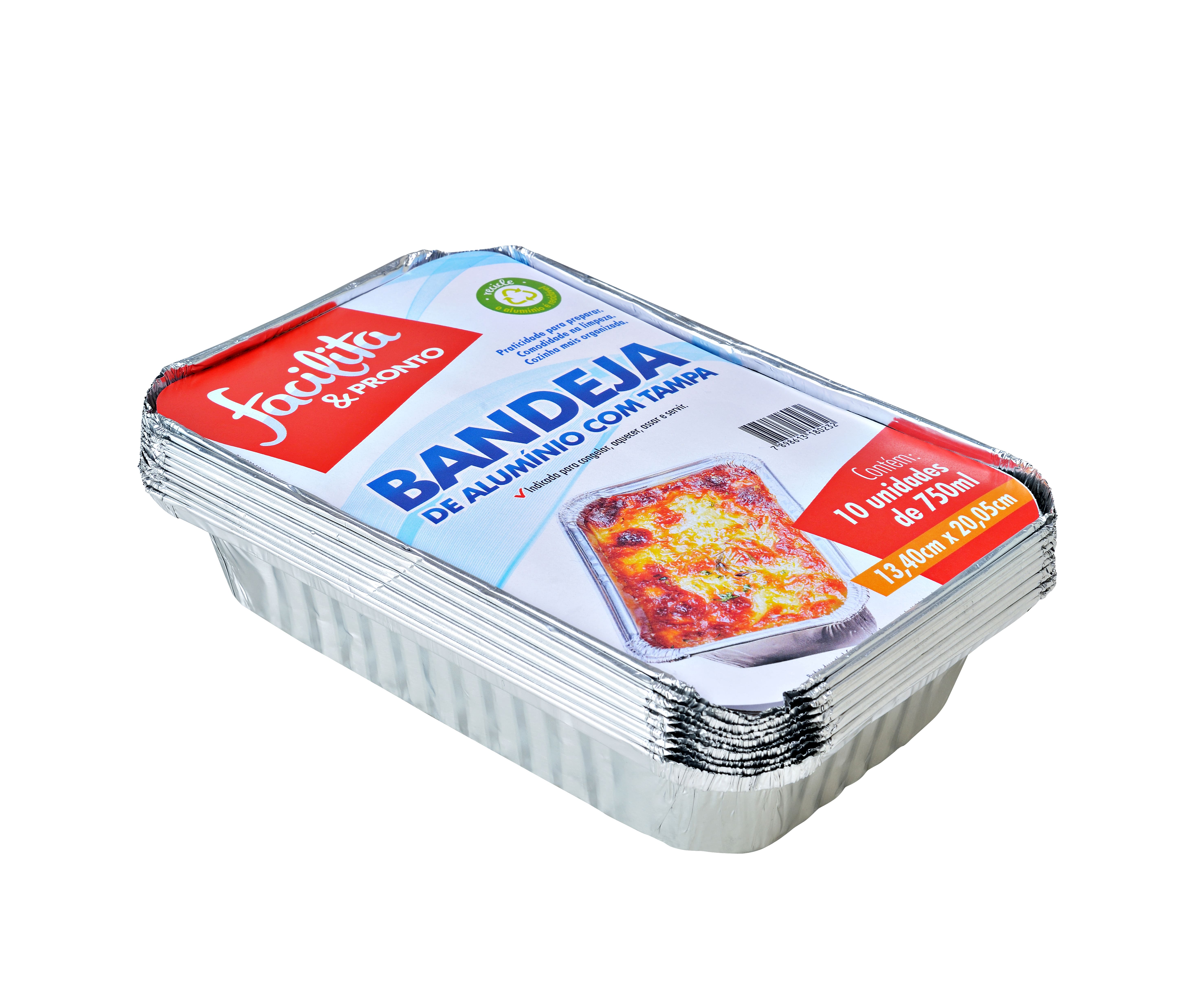 Aluminum Tray 750ml Facilita & Pronto Pack of 10 units