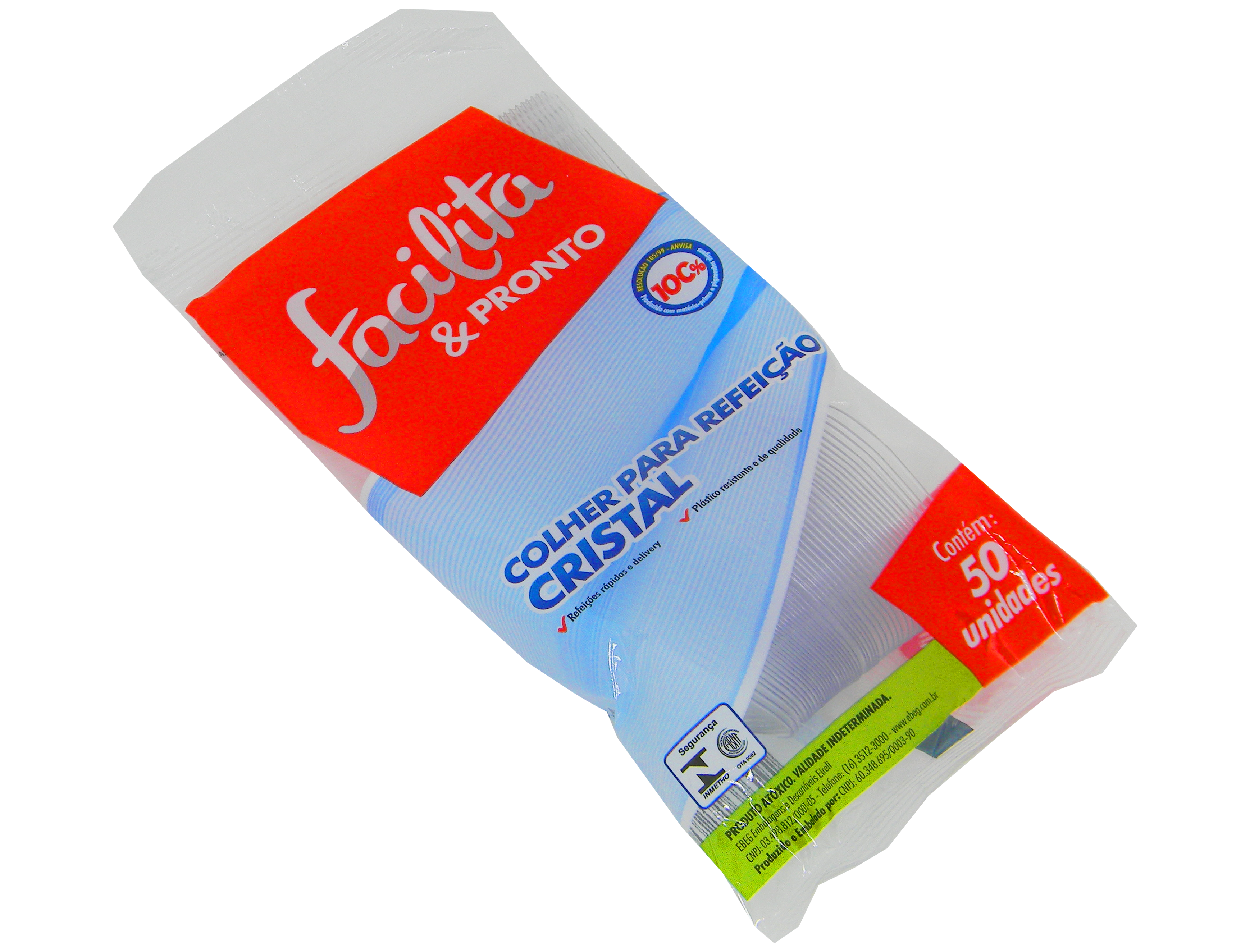 Dinner Disposable Spoon Transparent Facilita & Pronto Pack of 50 units