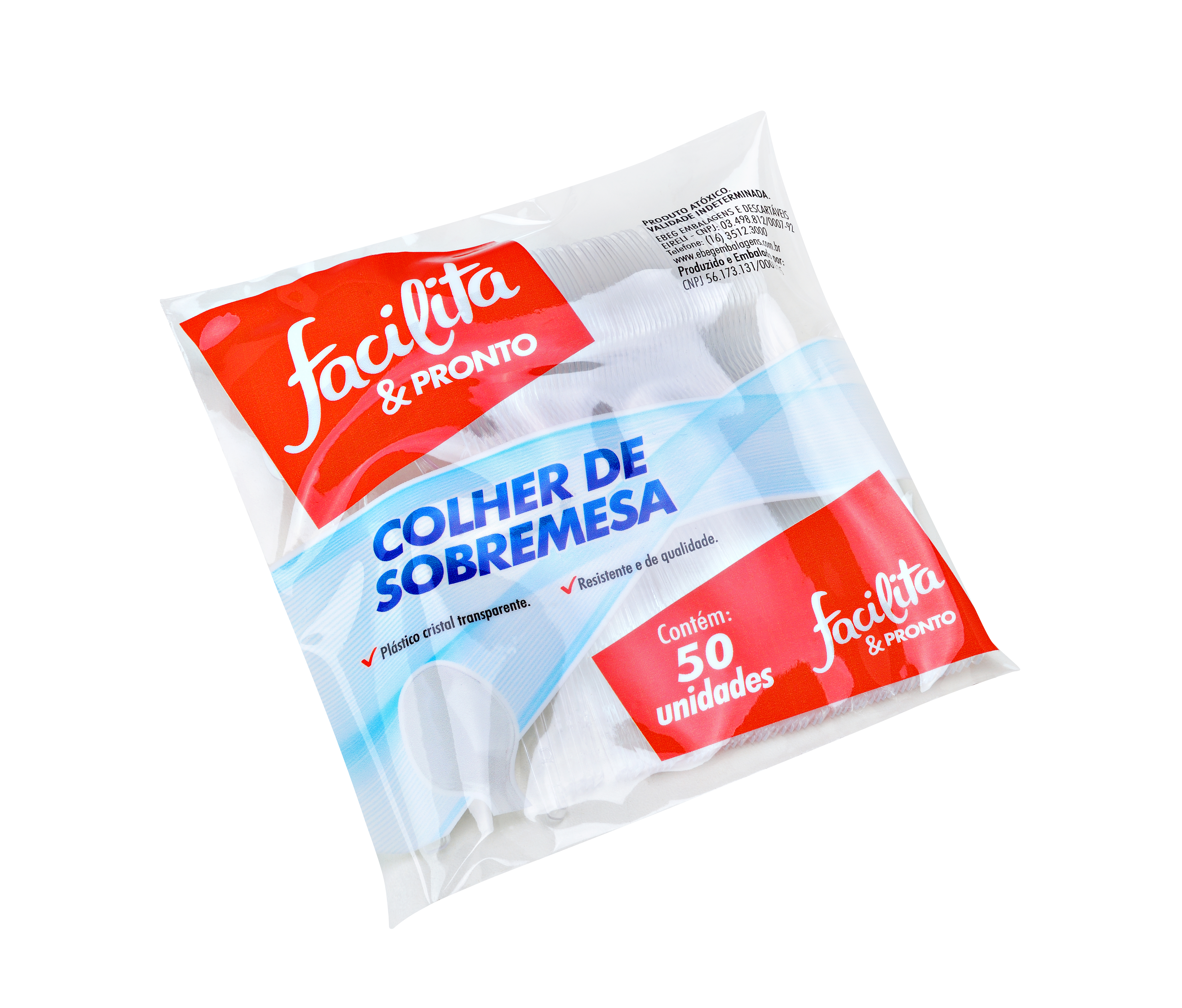 Dessert Disposable Spoon Transparent Facilita & Pronto Pack of 50 units