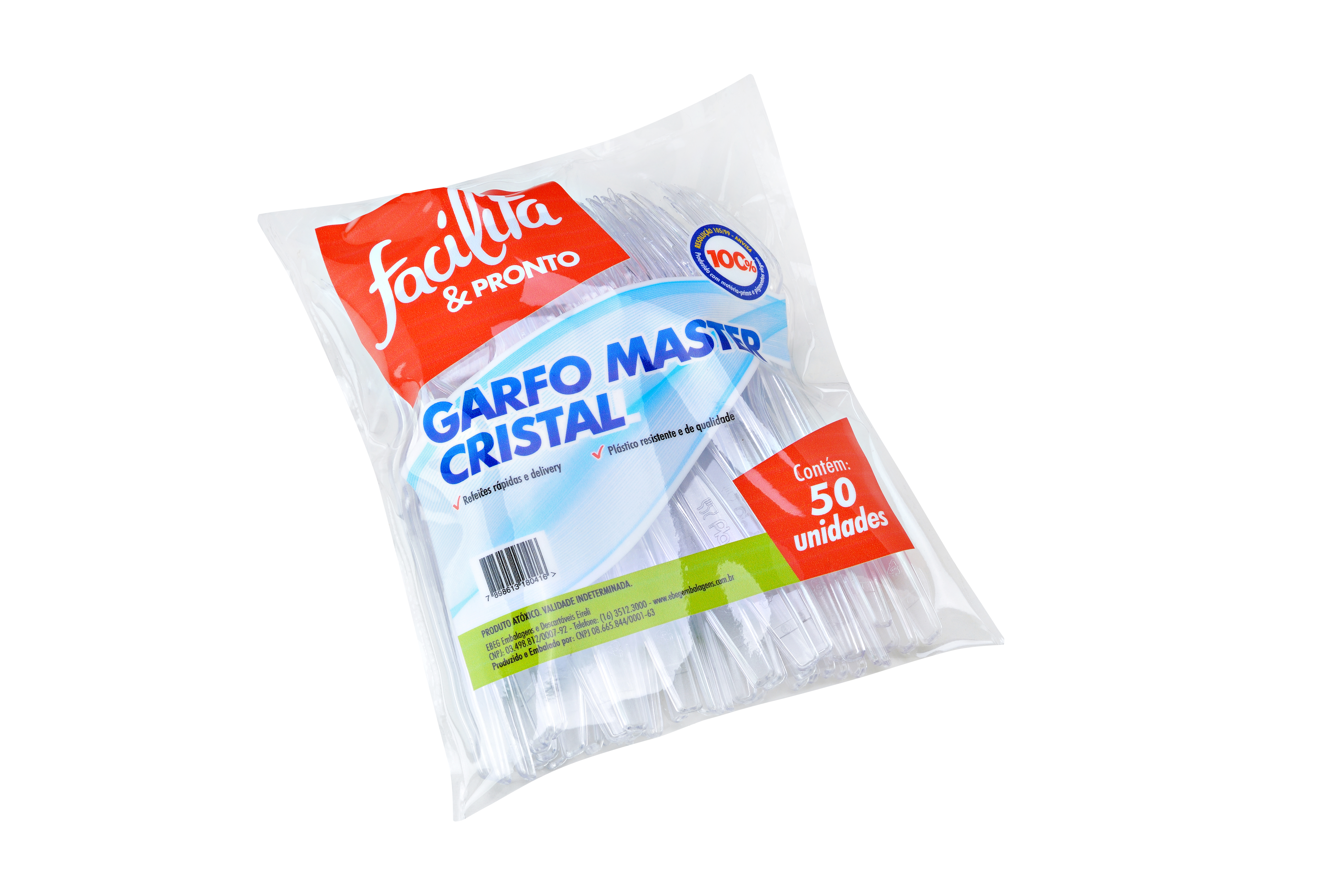 Master Disposable Fork Transparent Facilita & Pronto Pack of 50 units