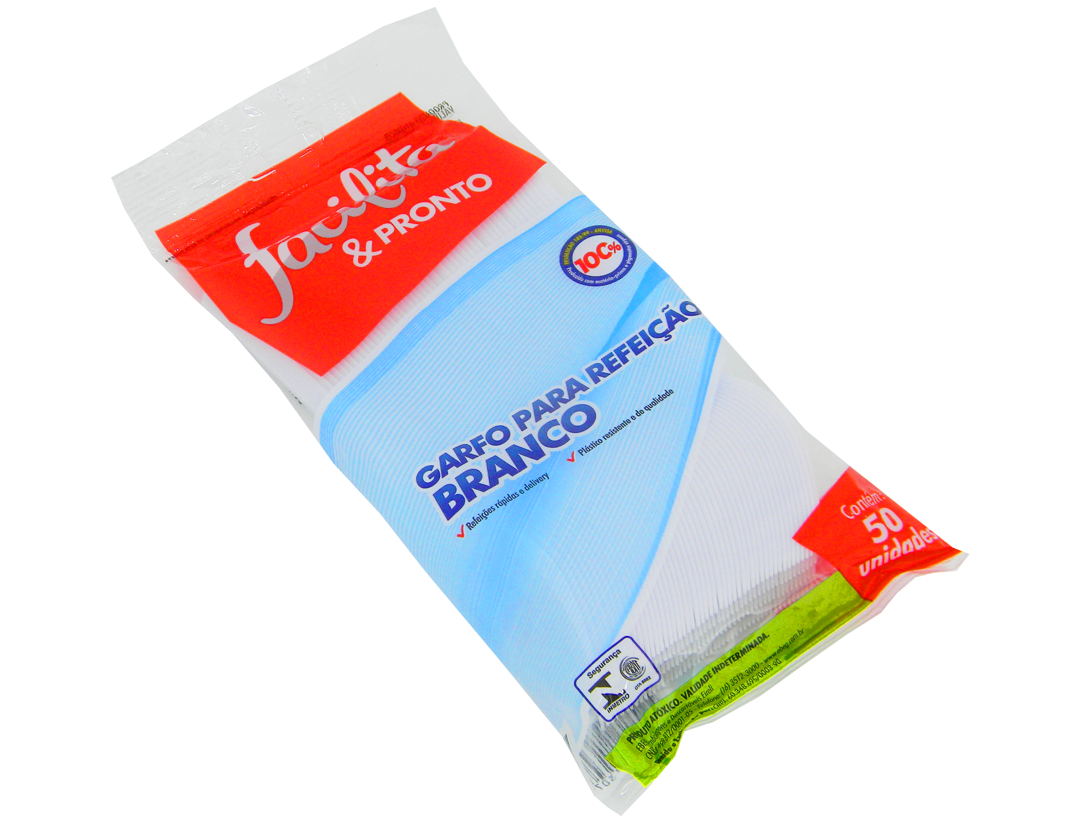 Dinner Disposable Fork White Facilita & Pronto Pack of 50 units