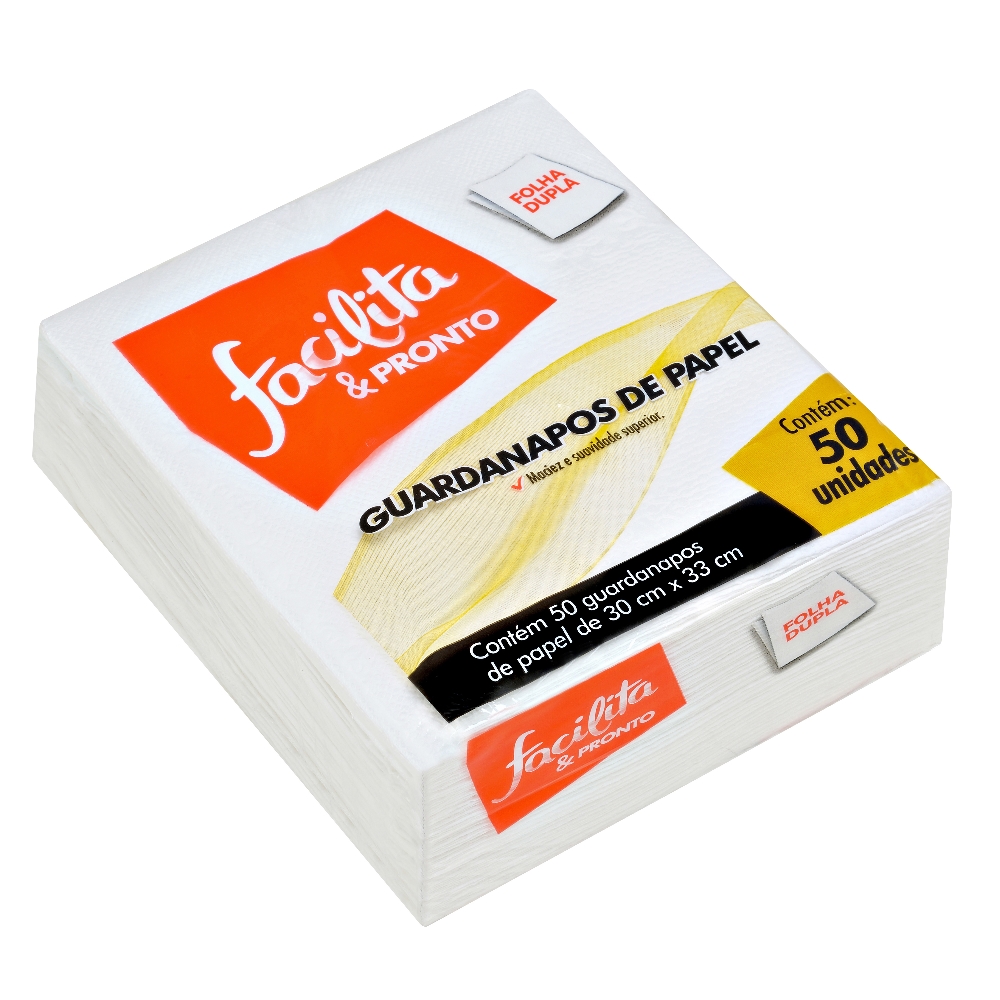 Double-Ply Napkin 30 x 33 cm Facilita & Pronto Pack of 50 units