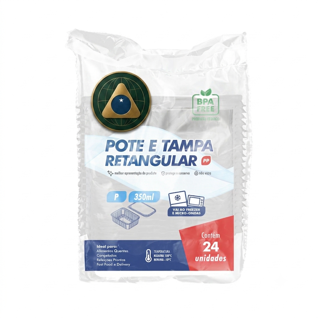 Pp Rect Container Freez/M Tr 350Ml