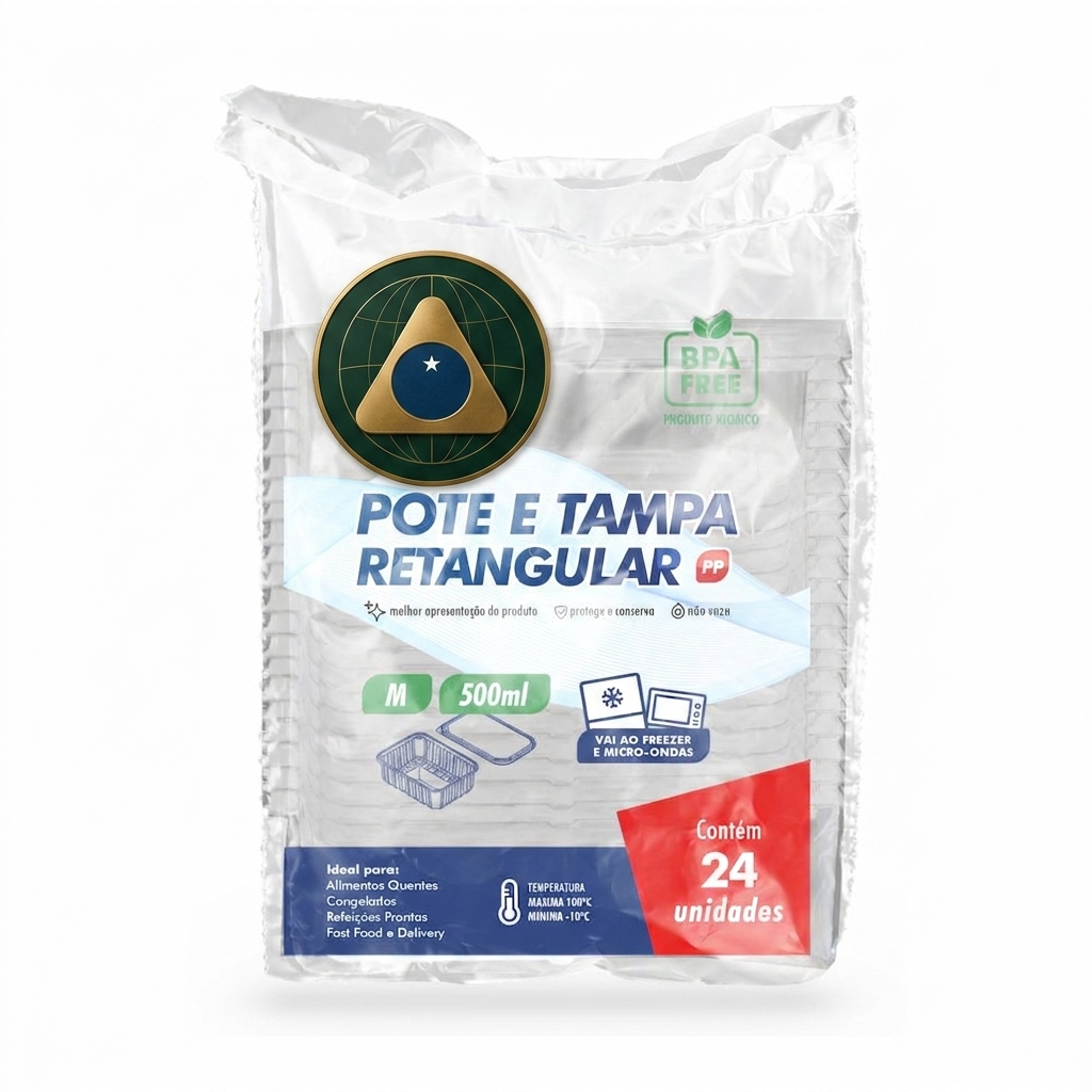 Pp Rect Container Freez/M Tr 500Ml