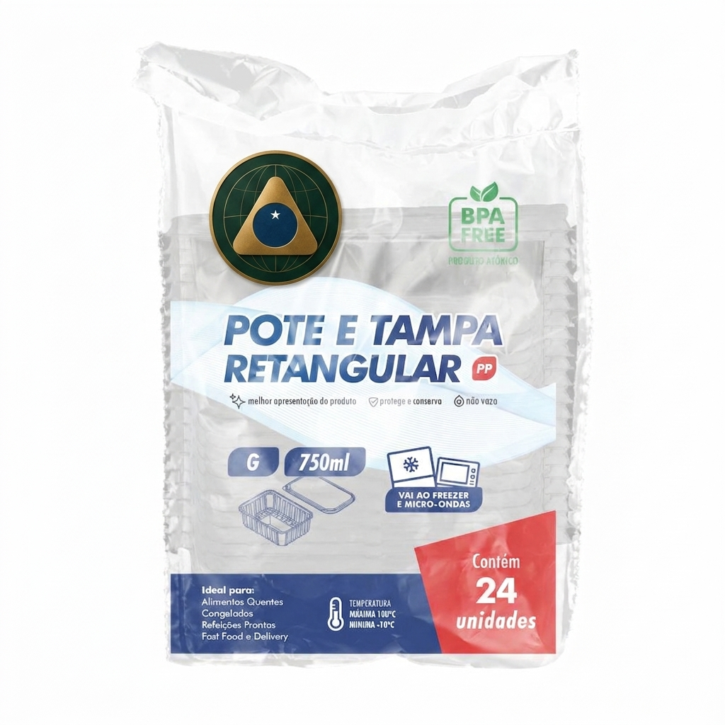 Pp Rect Container Freez/M Tr 750Ml