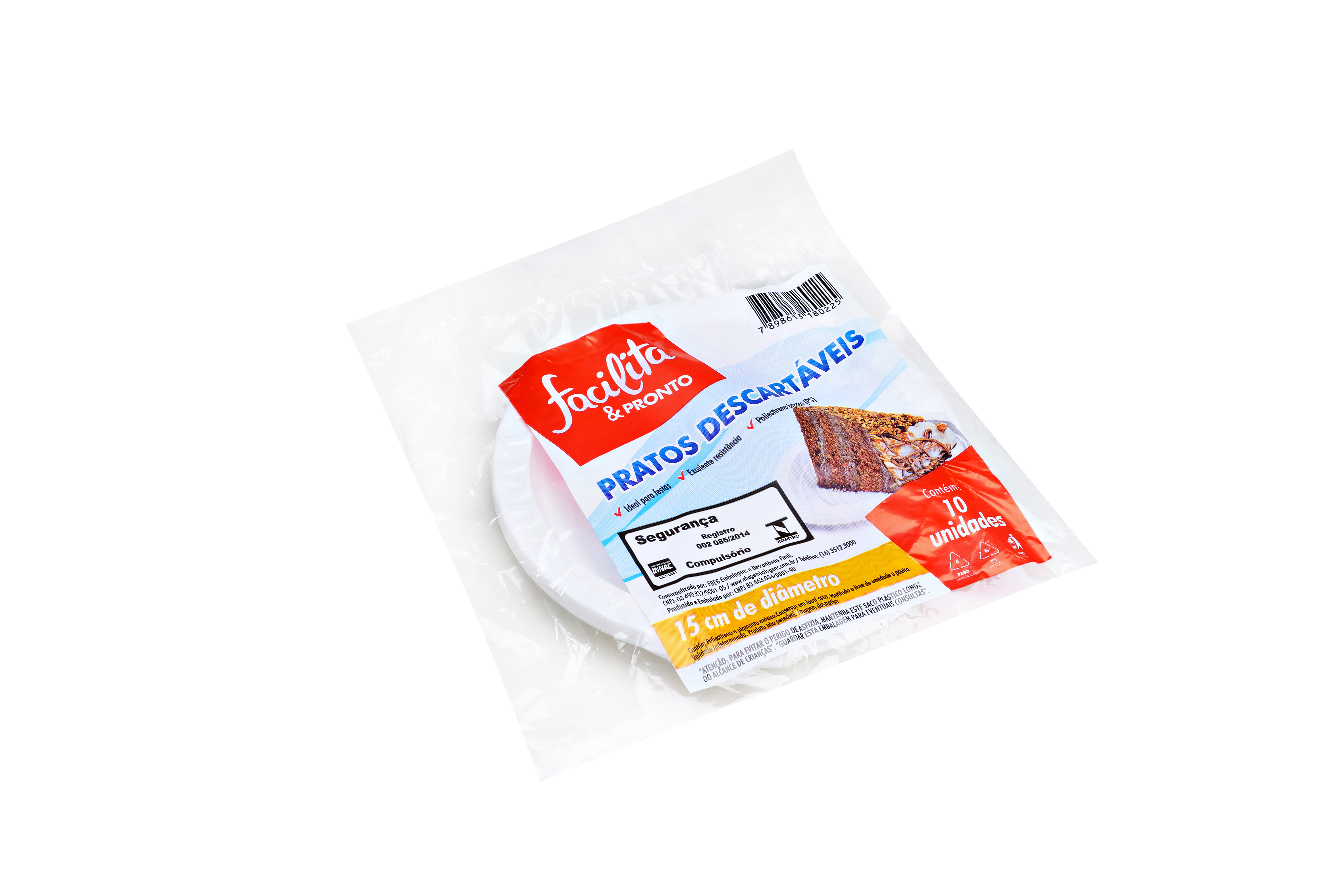 Plastic Plate No. 15 Facilita & Pronto Pack of 10 units