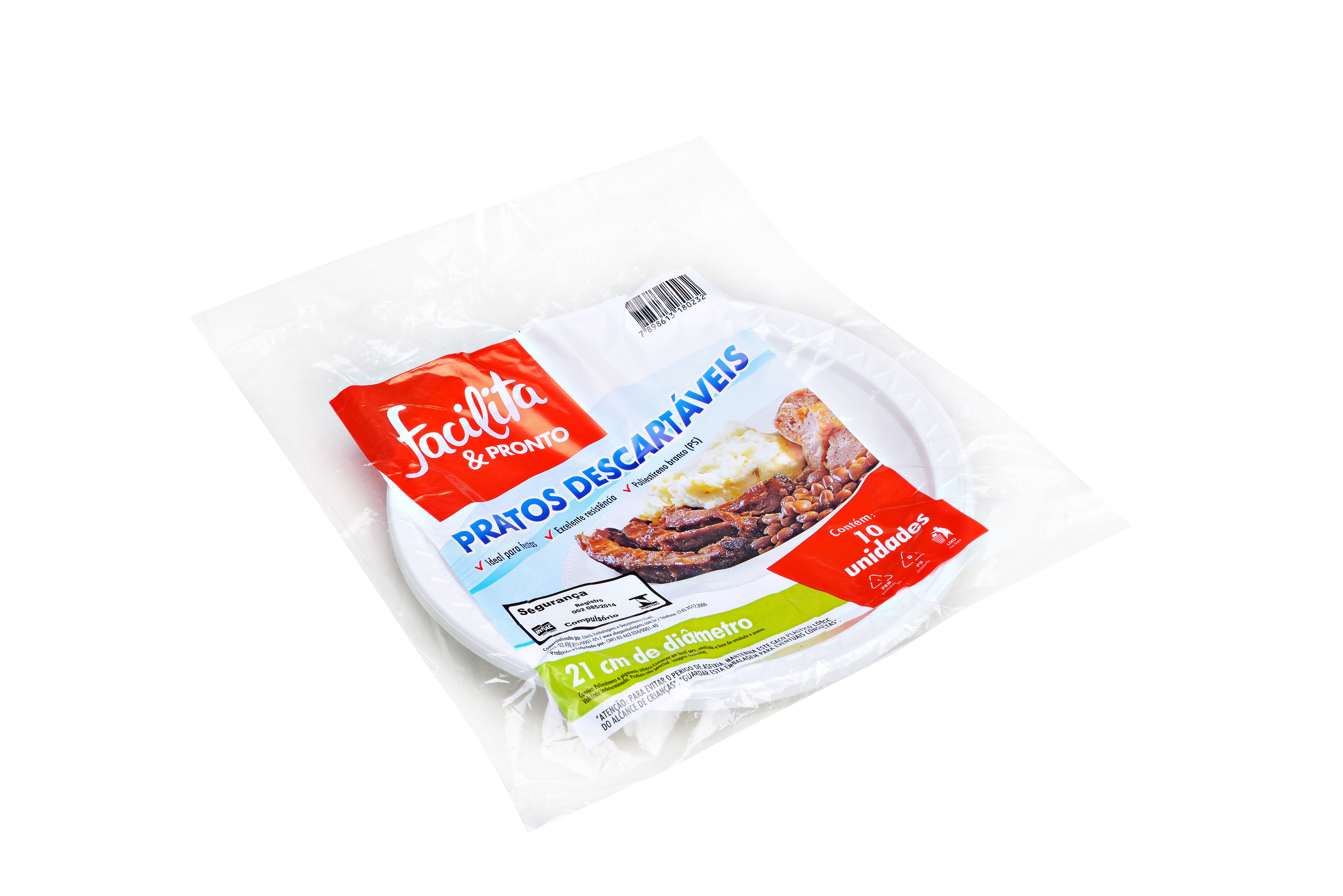 Plastic Plate No. 21 Facilita & Pronto Pack of 10 units