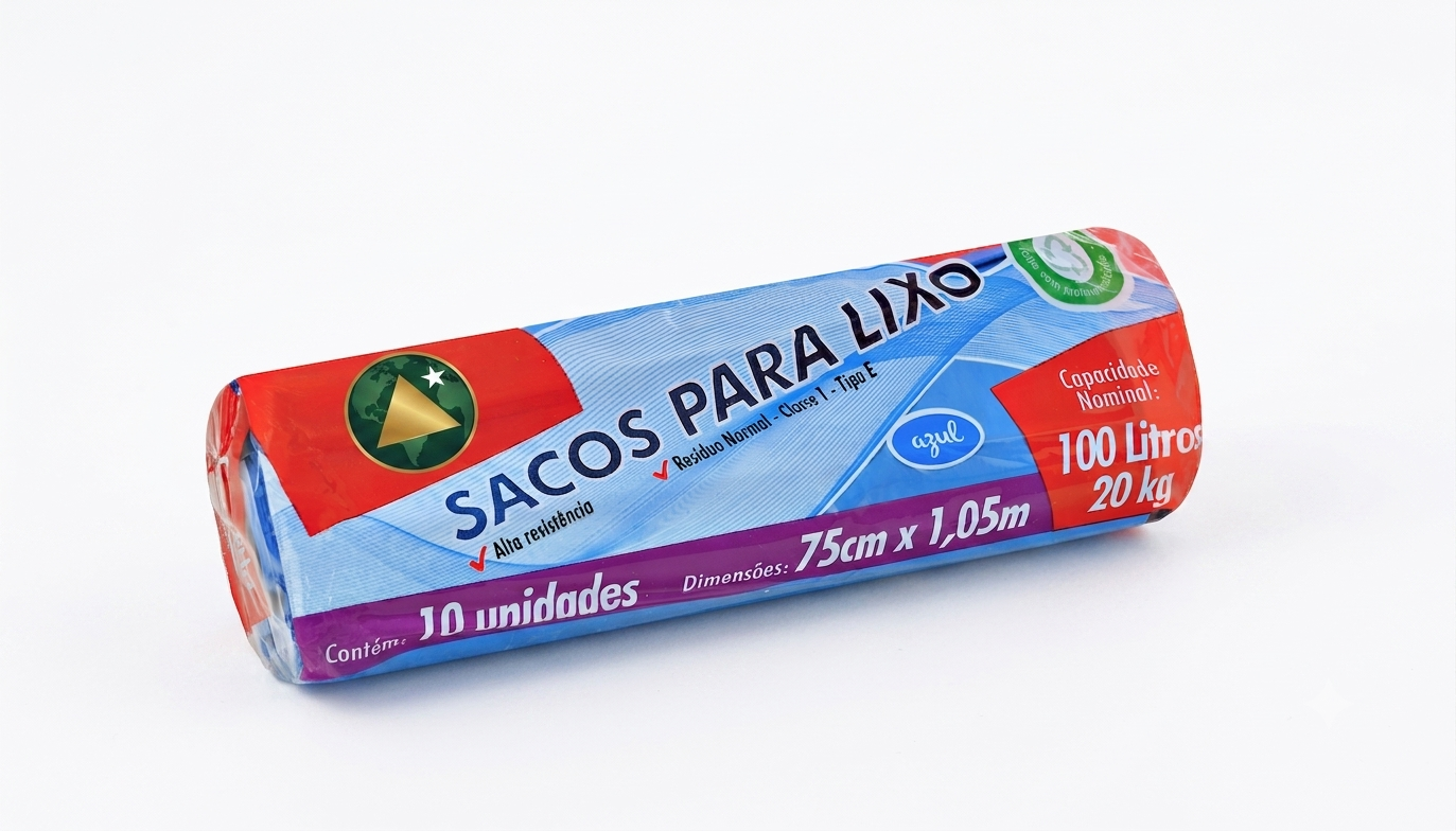 Bolsa Basura Rollo Azul 100L