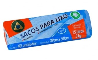 Bolsa Basura Rollo Azul 15L