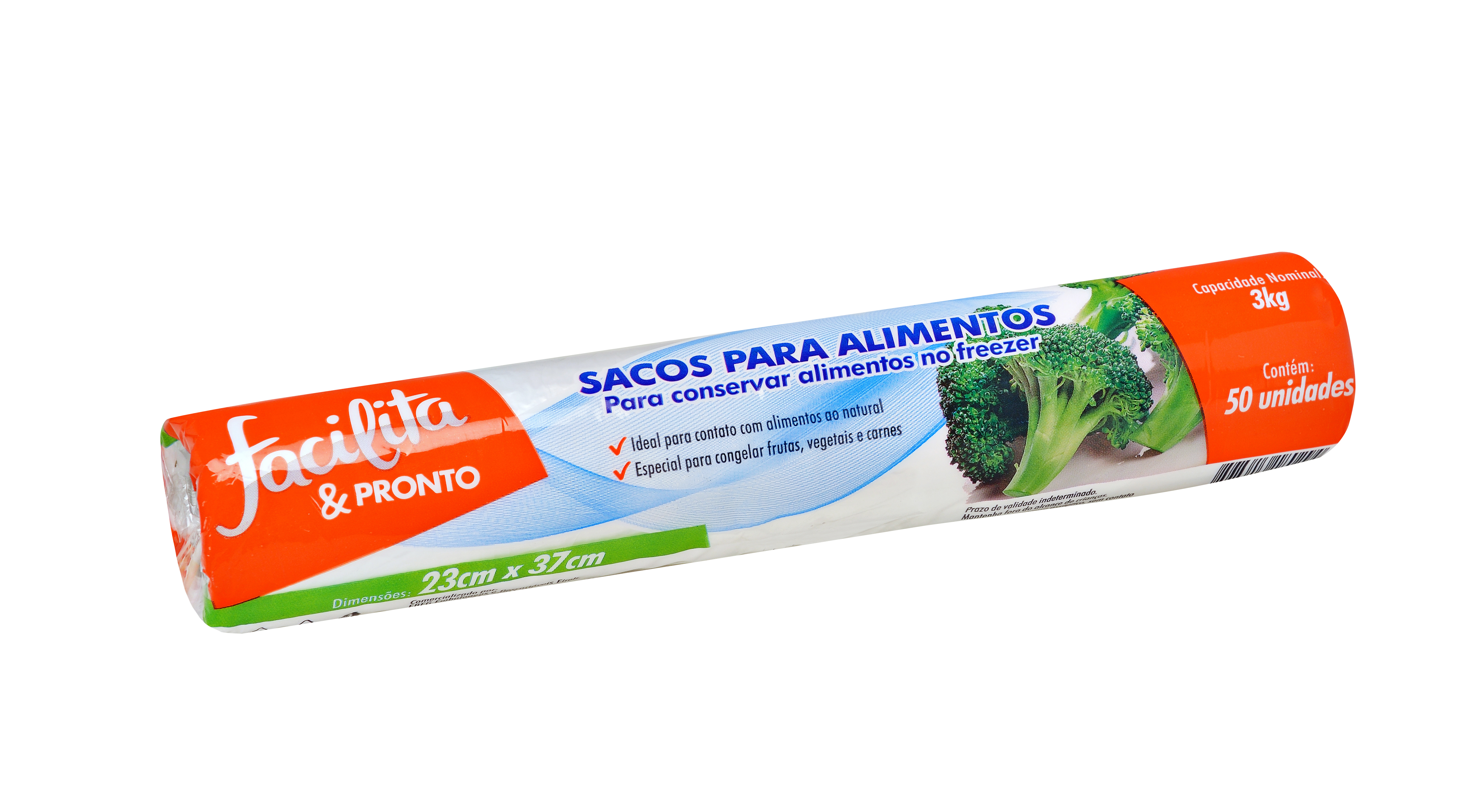 Food Bag 3kg 23 x 37 cm Facilita & Pronto Pack of 50 units