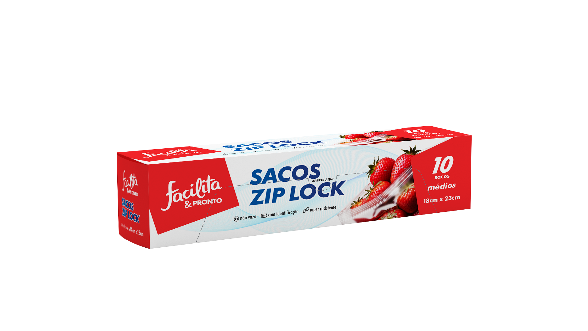 Zip Lock Bag 18 x 23 cm Facilita & Pronto Pack of 10 units