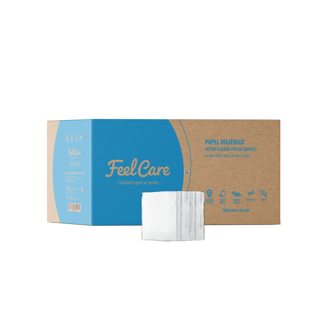 Papel Higiênico Feel Care Interfolha Folha Simples