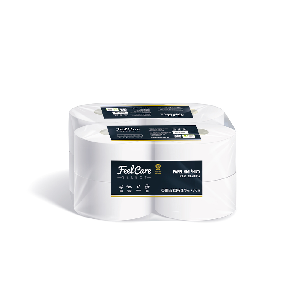 Papel Higiênico Feel Care Select Rolo Folha Dupla 250m