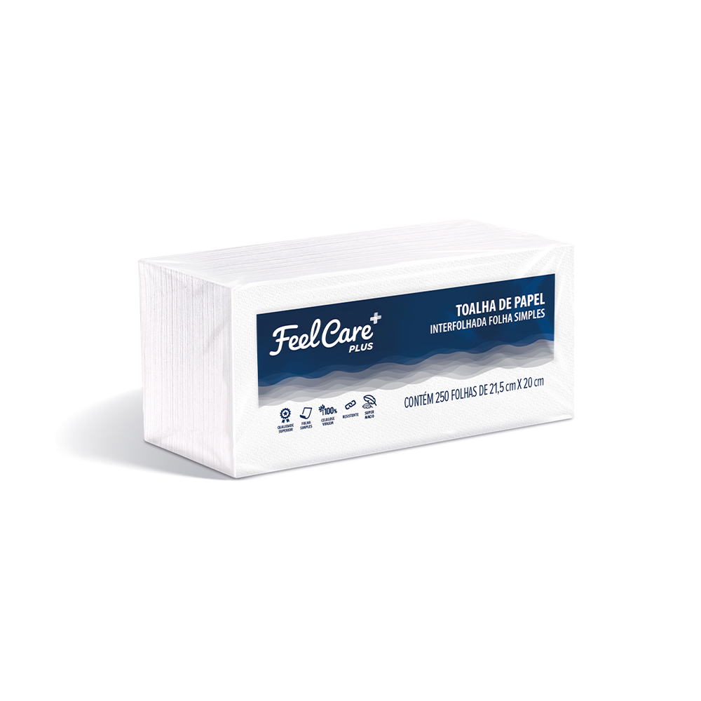 Toalha Feel Care Plus Interfolha Folha Simples 2 Dobras