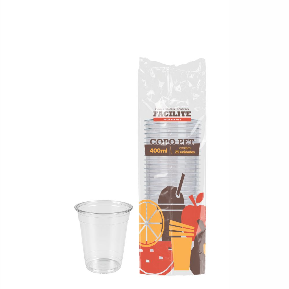 Copo Facilite Food Pet Cristal 400Ml C/25