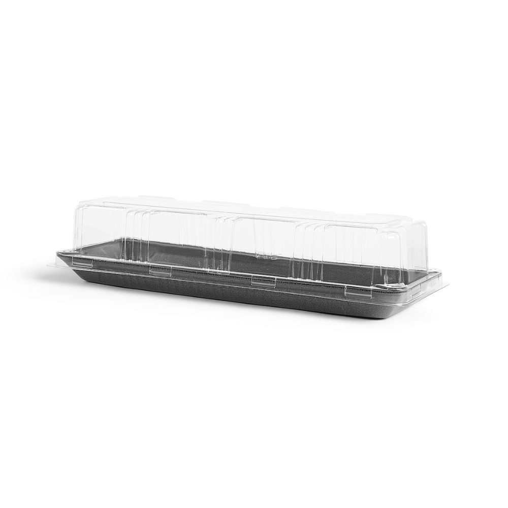 Black Rectangular Container With Lid C/100