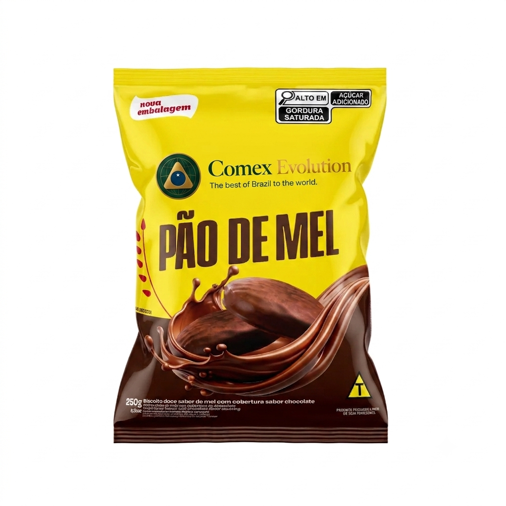 Pão de Mel com cobertura Chocolate 250G