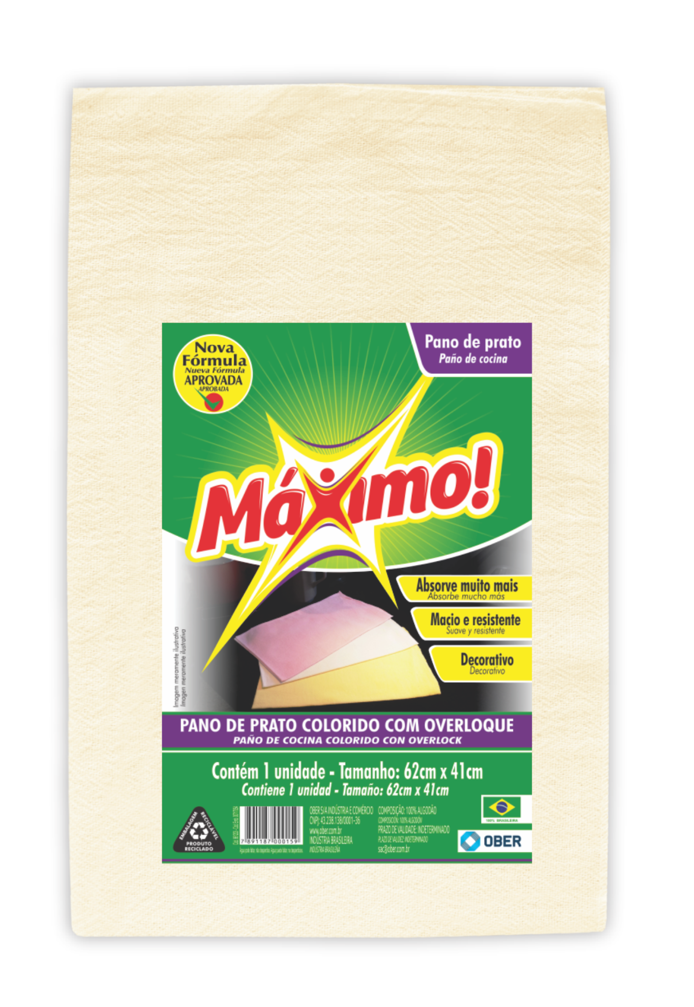 Colorful Kitchen Towel with Overlock Ober