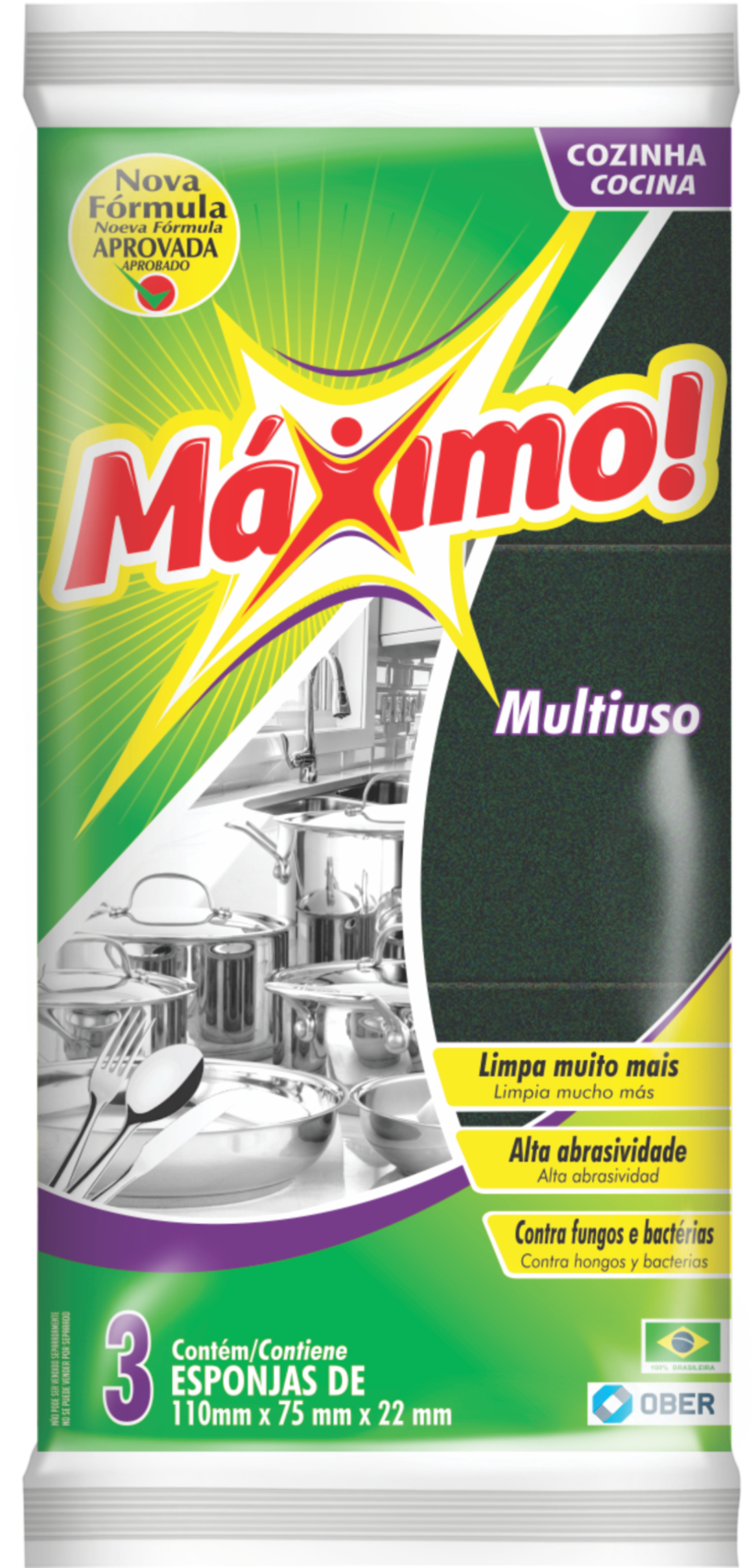 Multi-Purpose Cleaning Sponge Ober Pack of 3 units