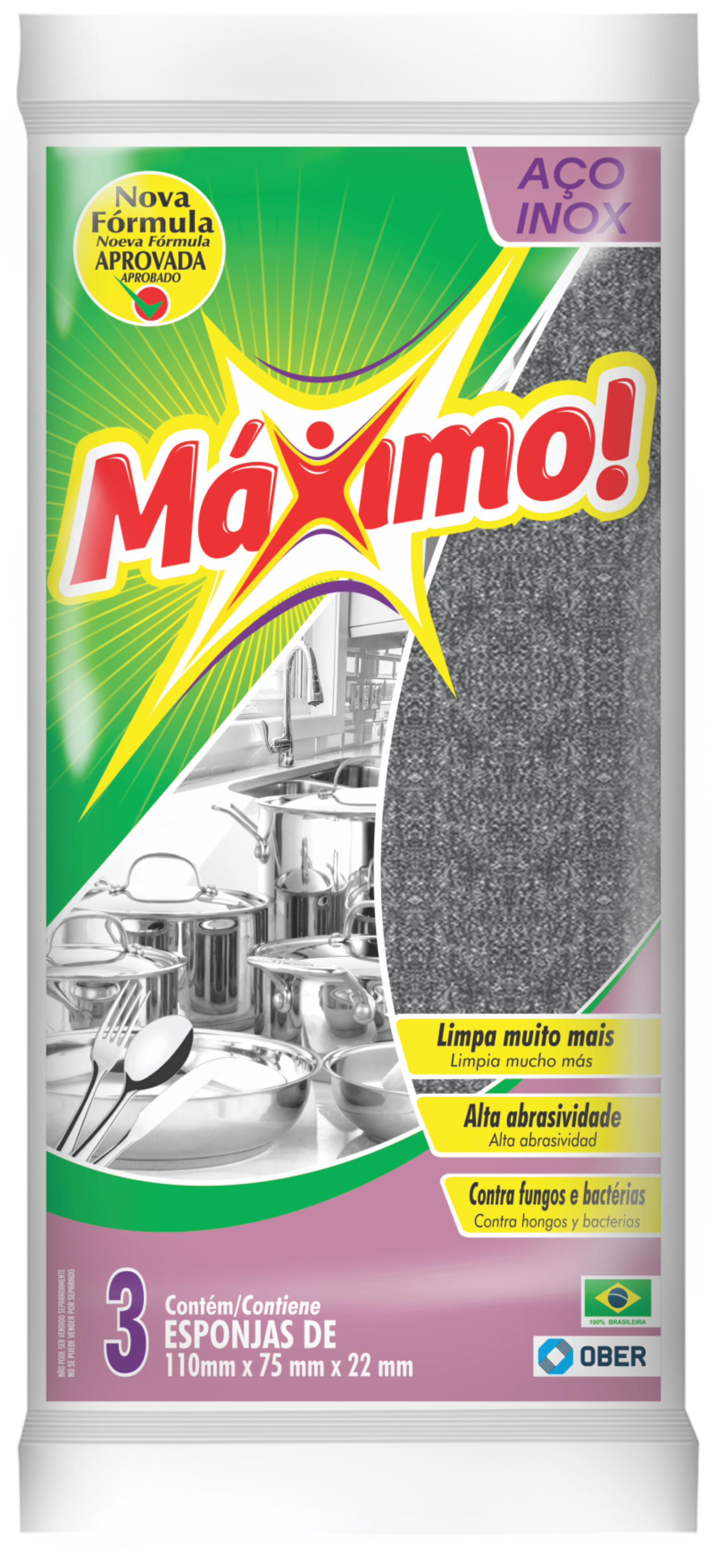 Stainless Steel Cleaning Sponge Ober Pack of 3 units