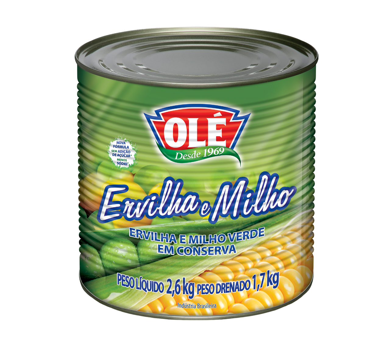 Canned Green Peas and Corn Olé 1700g Box of 6 units