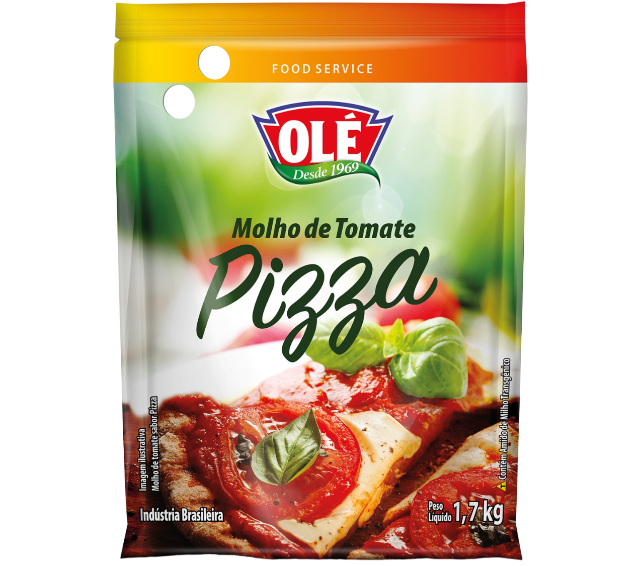 Pizza Flavored Tomato Sauce Sachet Olé 1700g Box of 6 units